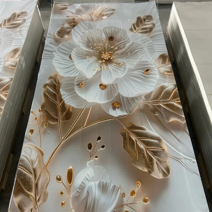 새로운 디자인 3D UV PVC 벽 클래딩|현대적인 인테리어 장식을 위한 풍부한 질감의 우아한 마감